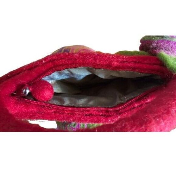 BNB 100% Wool Flower Kids Hand bag Felted Flowers Handmade in Nepal - Picture 4 of 5